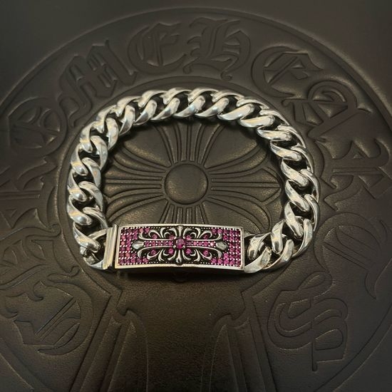 Chrome Hearts Vintage Twisted Cross Zircon Bracelet