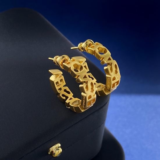 Versace Vintage Hollow Hoop Earrings