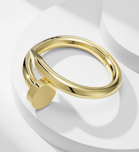 Cartier Rose Gold Nail Shape Bangle Unique Design