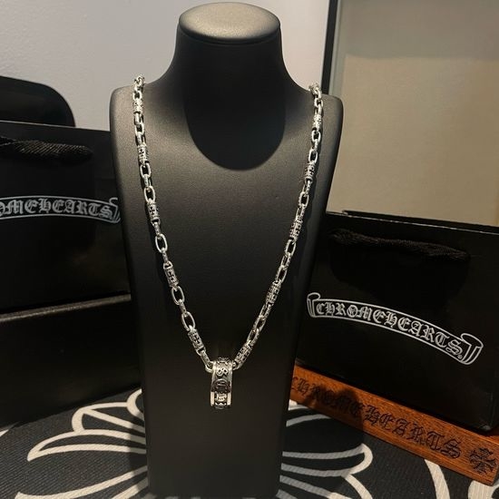 Chrome Hearts Retro Cross Ring Pendant Necklace