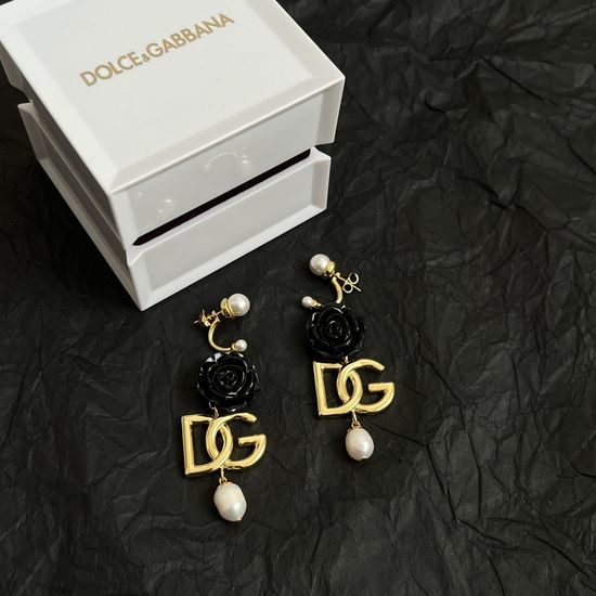 Dolce & Gabbana Brass Crafted Stud Earrings Exquisite Design