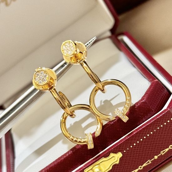 Cartier Diamond Tassel Stud Earrings Classic Design