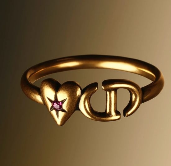 Chanel Vintage Pink Diamond Heart Ring