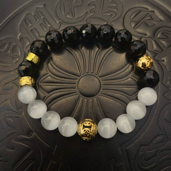 Chrome Hearts Vintage Black Obsidian Bracelet