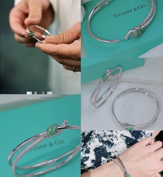 Tiffany & Co. Green Diamond Knot Bangle