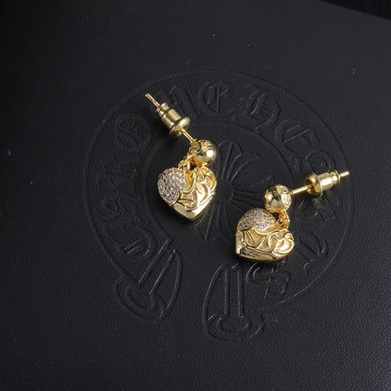 Chrome Hearts Vintage Cross Pattern Silver Stud Earrings