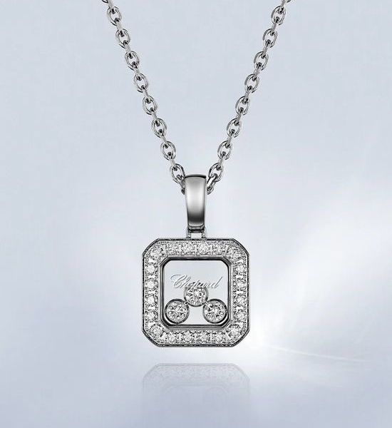 Chopard Three Diamond Adjustable Square Necklace