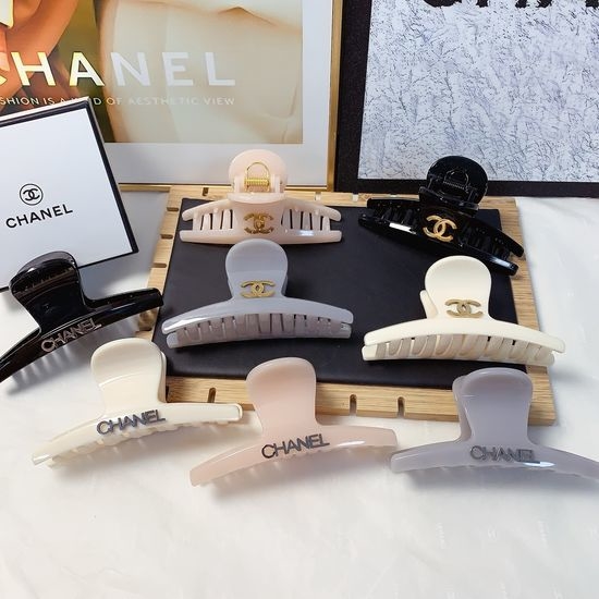 Chanel Titanium Steel Logo Hair Claw