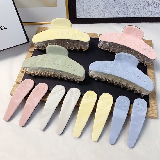 Chanel Embossed Leather Logo Hair Claw