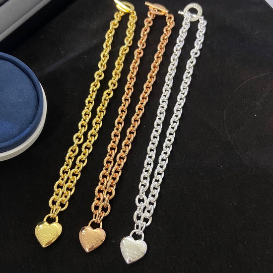 Tiffany & Co. Stereoscopic Heart Shape Necklace