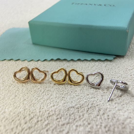Tiffany & Co. Hollow Heart Stud Earrings