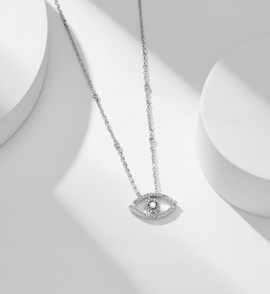 Messika Full Diamond Evil Eye Pendant Necklace