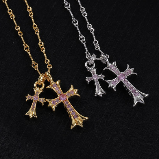 Chrome Hearts Vintage Double Cross Pendant Necklace