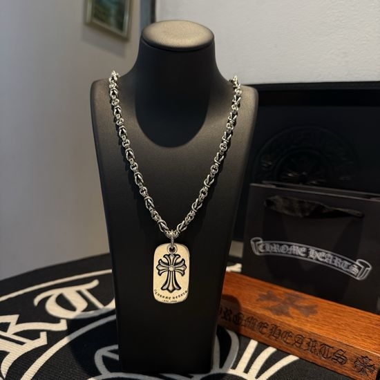 Chrome Hearts Vintage Cross Square Pendant Necklace