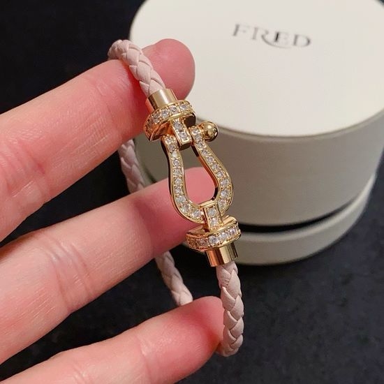 Fred Pink Leather Rope Bracelet for Daily Wear