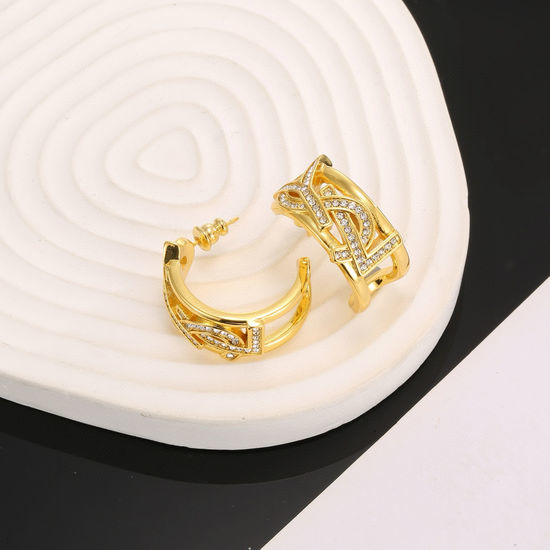 Yves Saint Laurent YSL Elegant Shiny Stud Earrings For Daily Wear