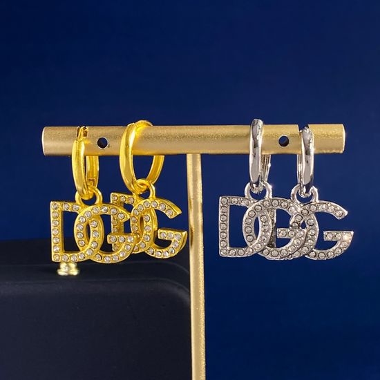 Dolce & Gabbana Diamond Letter Circle Drop Earrings