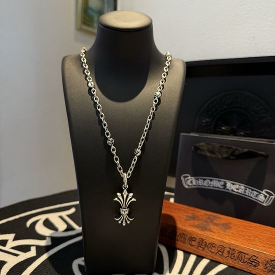 Chrome Hearts Vintage Cross Flower Ball Necklace