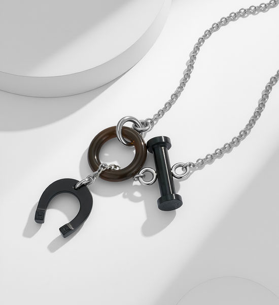 Hermes Natural Horn Pendant Necklace