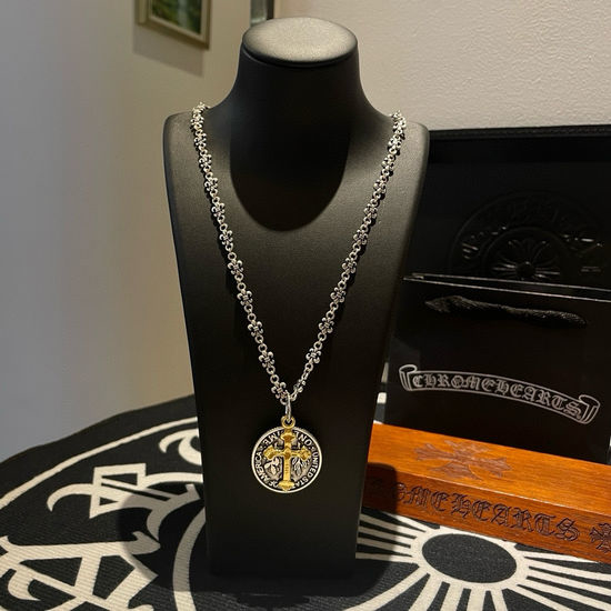 Chrome Hearts Vintage Floral Cross Pendant Necklace