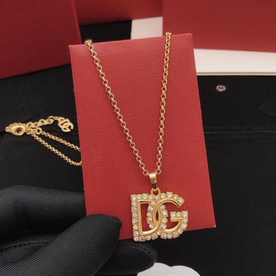 Dolce & Gabbana Diamond Encrusted Necklace Brass Material