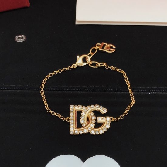 Dolce & Gabbana Diamond Encrusted Bracelet Brass Material