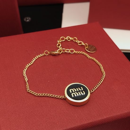 Miu Miu Black Round Bracelet Brass Material