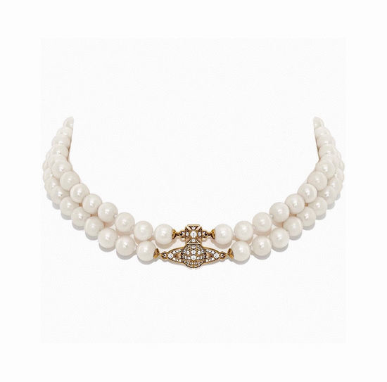 Vivienne Westhood Large Saturn Pearl Necklace Ornament