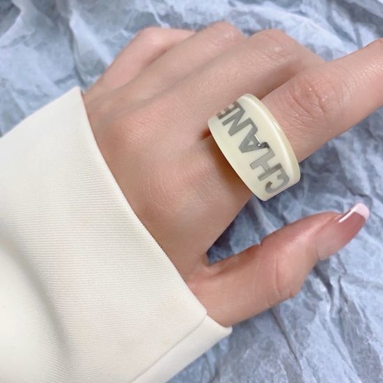 Chanel Minimalist Acrylic Stackable Band Ring