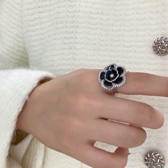 Chanel Camellia Shape Stackable Band Ring