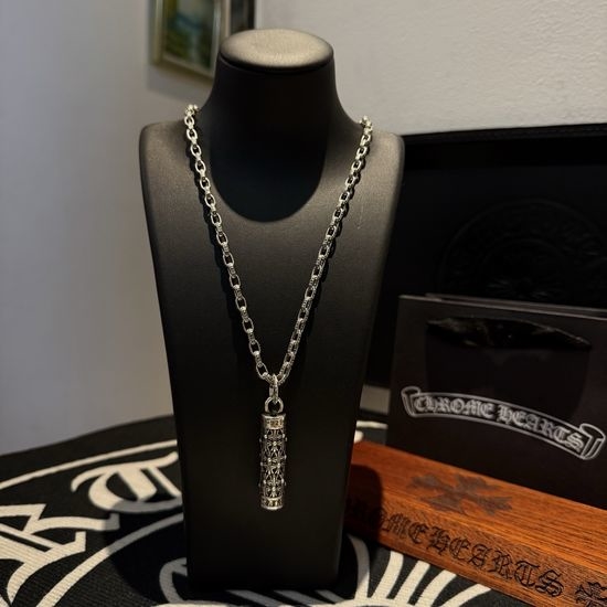 Chrome Hearts Classic Cross Cylinder Pendant Necklace