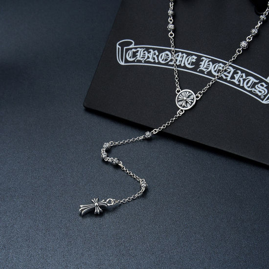 Chrome Hearts Vintage Cross Pendant Long Sweater Necklace