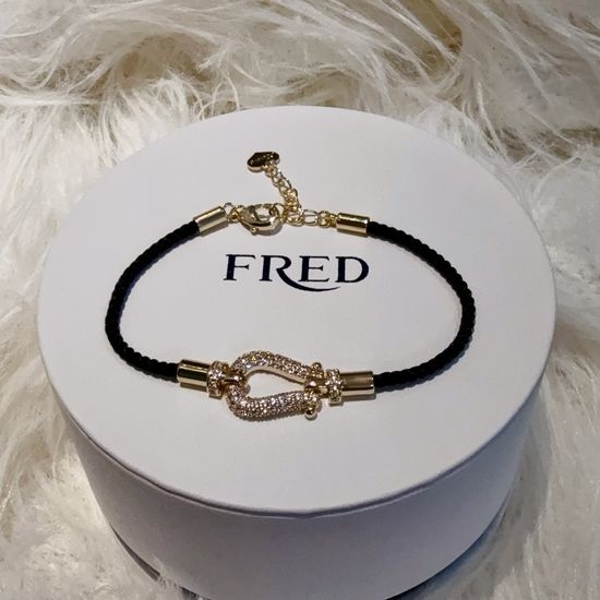 Fred Diamond Horseshoe Buckle Bangle Bracelet