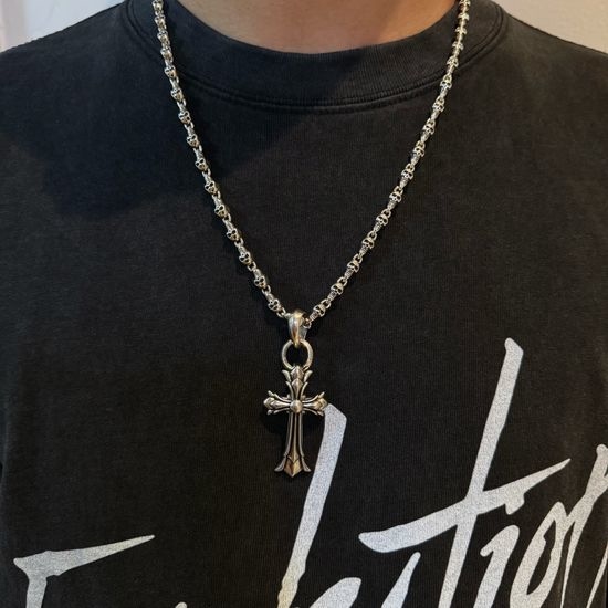 Chrome Hearts Vintage Skull Cross Pendant Necklace