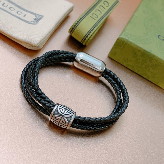 Gucci Vintage Leather Wristband Classic Handmade Jewelry