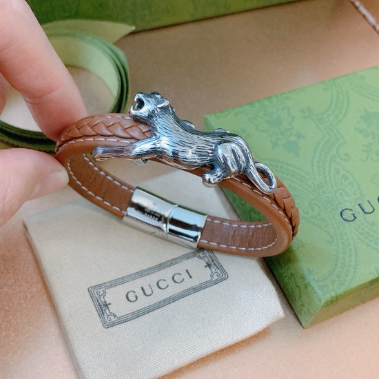 Gucci Vintage Leather Bracelet Handmade Fashion Accessory