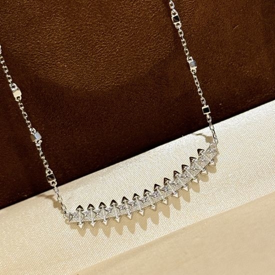 Cartier Rhinestone Rivet Silver Necklace