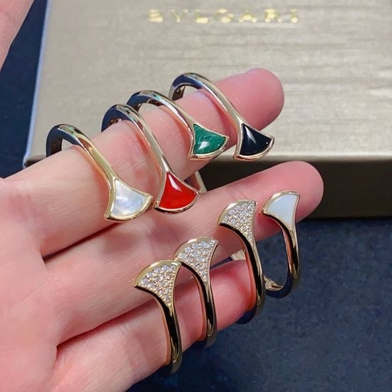 Bvlgari Diamond Inlay Open Bangle Jewelry