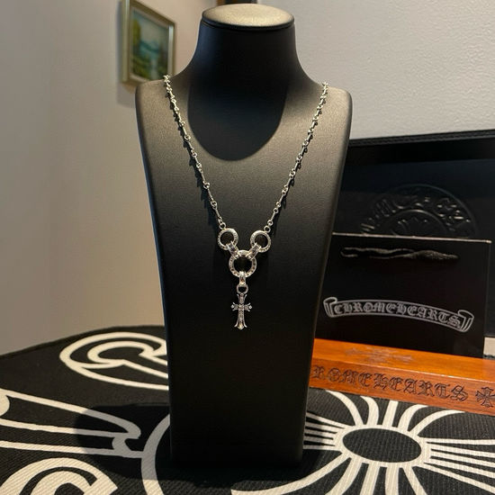 Chrome Hearts Vintage Bamboo Necklace Cross Pendant
