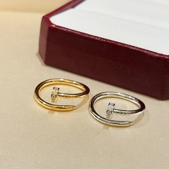 Cartier Diamond Nail Adjustable Silver Ring