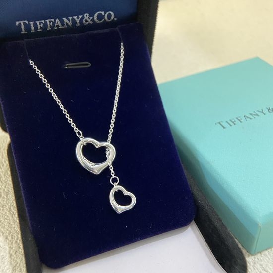 Tiffany & Co. Tassel Double Heart Pendant Necklace