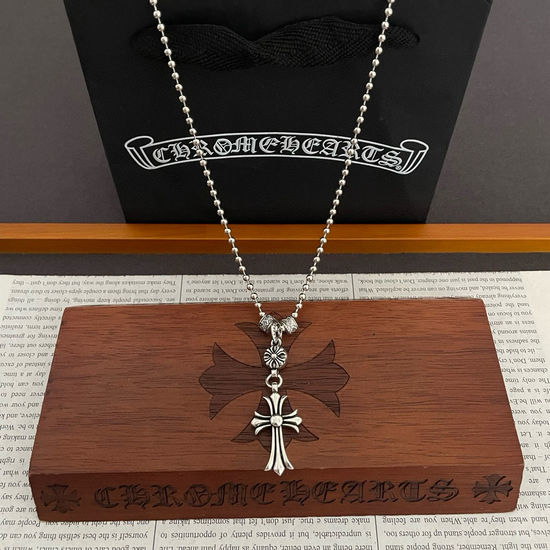 Chrome Hearts Vintage Pearl Cross Pendant Necklace