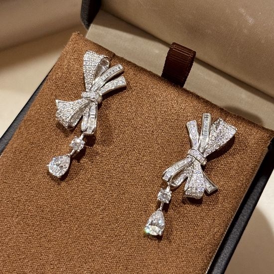 Graff Bow Knot Diamond Tassel Stud Earrings