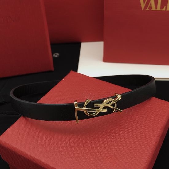 Yves Saint Laurent YSL Minimalist Brass Choker Necklace