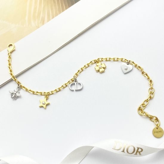 Christian Dior CD Mixed Metal Multi Element Bracelet