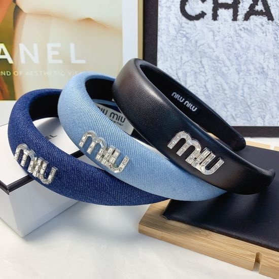 Miu Miu Denim Casual Classic Headband