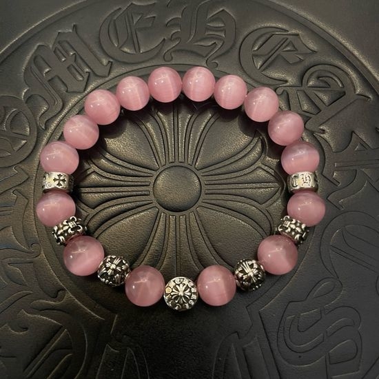 Chrome Hearts Pink Cat s Eye Multi-element Bracelet
