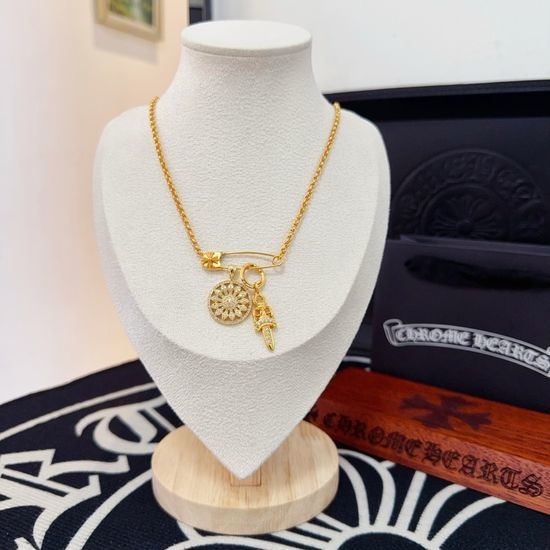 Chrome Hearts Cross Sunflower Pendant Necklace