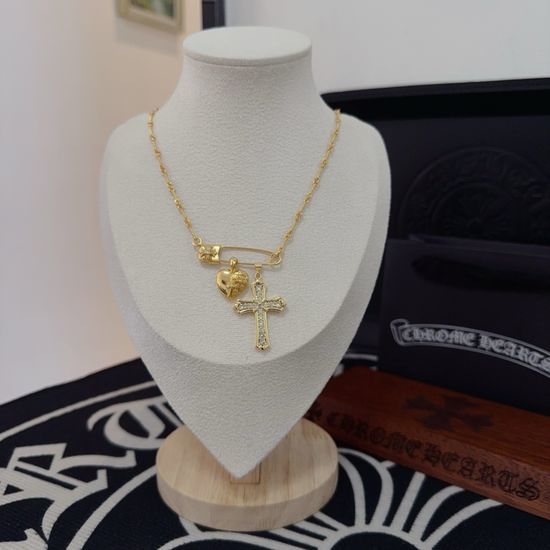 Chrome Hearts 22K Cross Pin Necklace
