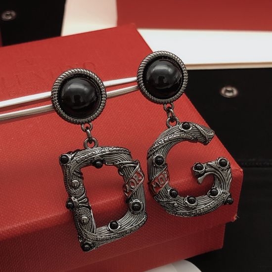 Dolce & Gabbana Vintage Black Brass Stud Earrings